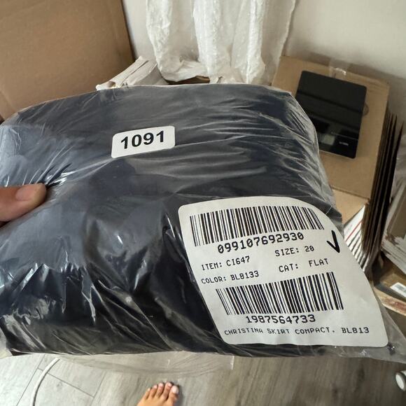 J.Crew Midi Skirt WMNS 20 Plus Navy Contrast Stitch Cotton Poplin Elastic Waist - Picture 7 of 7